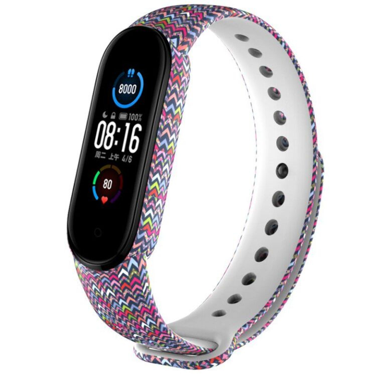Ремешок Deexe Style Strap для Xiaomi Mi Band 5 / Mi Band 6 - Wave Stripe: фото 1 из 5
