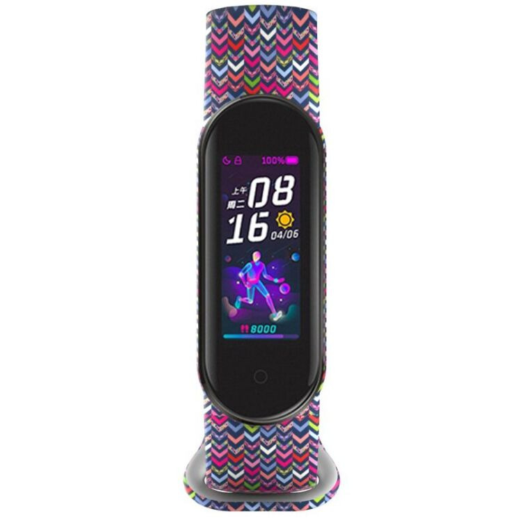 Ремешок Deexe Style Strap для Xiaomi Mi Band 5 / Mi Band 6 - Wave Stripe: фото 2 из 5