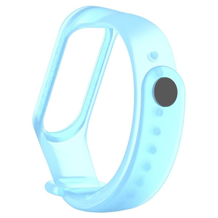 Ремешок Deexe Translucent Strap для Xiaomi Mi Band 5 / 6 - Transparent Blue: фото 1 из 4
