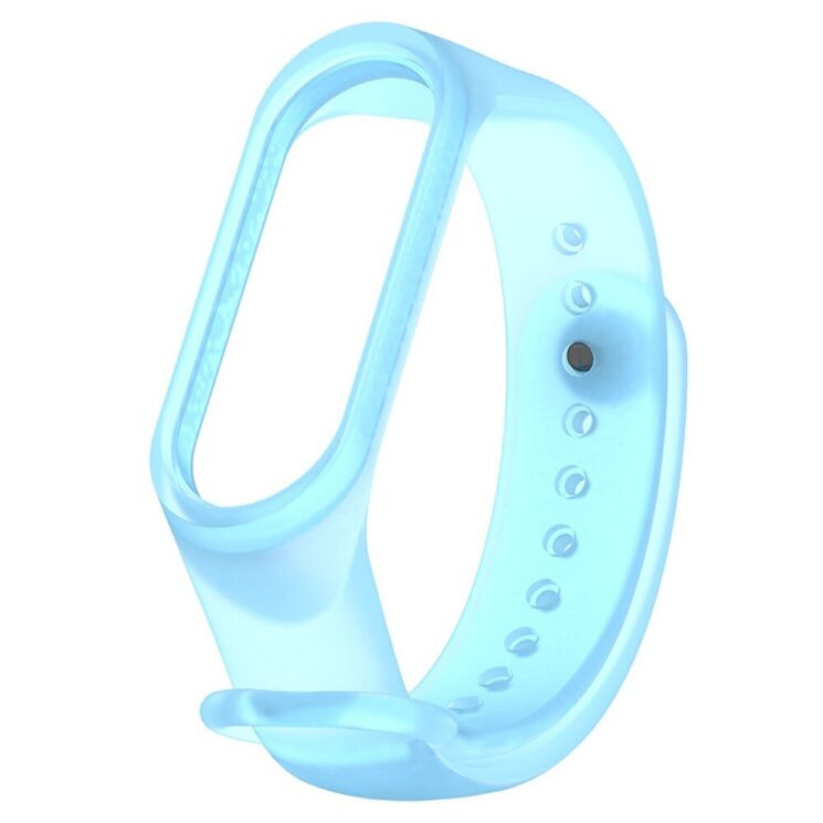 Ремешок Deexe Translucent Strap для Xiaomi Mi Band 5 / 6 - Transparent Blue: фото 2 из 4