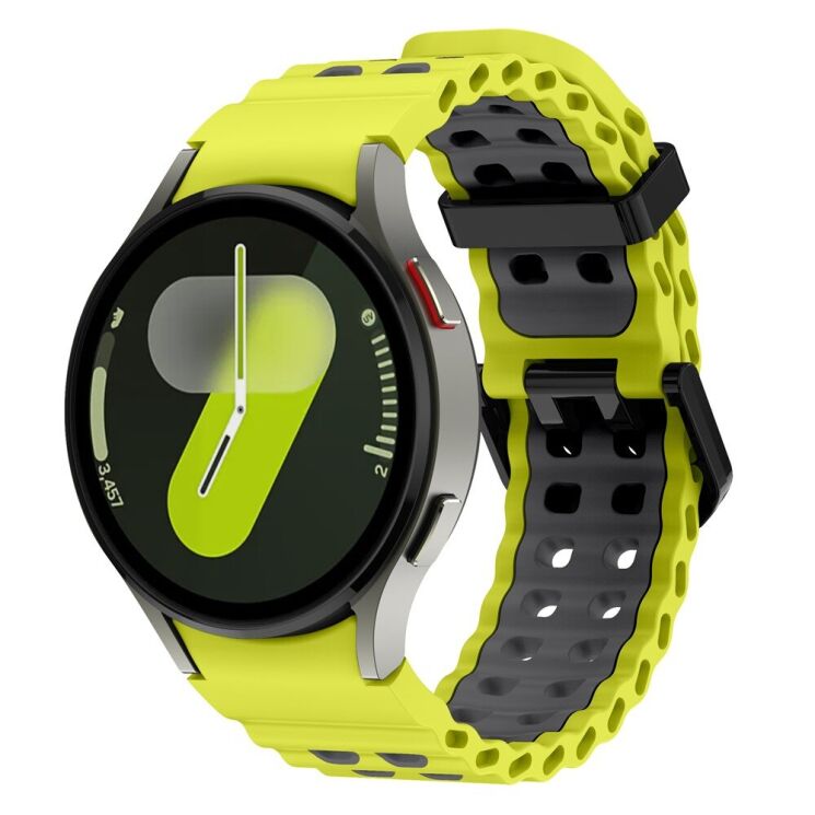 Ремінець KALEBOL Ocean Strap для Samsung Galaxy Watch 4 / 4 Classic / 5 / 5 Pro / 6 / 6 Classic / 7 / FE - Lime / Grey: фото 4 з 9