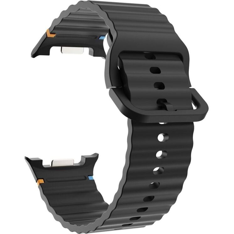 Ремінець KALEBOL Silicone Strap для Samsung Galaxy Watch 8 (40/44mm) / 8 Classic - Black: фото 1 з 7