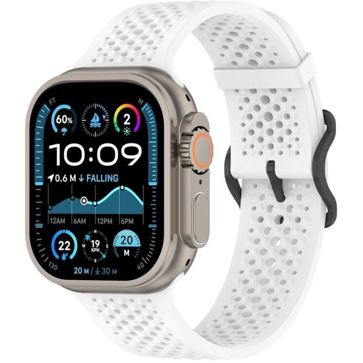 Ремінець Reframe Holes Fit для Apple Watch 49 / 46 / 45 / 44 / SE 44 / 42 (Series 1-3) / Ultra / Ultra 2 - White: фото 4 з 7