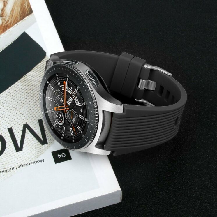 Ремешок UniCase Original Style для Samsung Galaxy Watch 46mm / Watch 3 45mm / Gear S3 - Black: фото 4 из 8