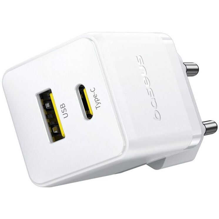 Сетевое зарядное устройство Baseus Palm C+U (30W) + кабель Type-C to Type-C (P1011160A213-01) - White: фото 2 из 19
