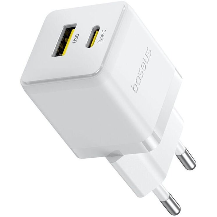 Сетевое зарядное устройство Baseus Palm C+U (30W) + кабель Type-C to Type-C (P1011160A213-01) - White: фото 3 из 19