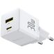 Сетевое зарядное устройство Baseus Palm C+U (30W) + кабель Type-C to Type-C (P1011160A213-01) - White (960182W). Фото 4 из 19
