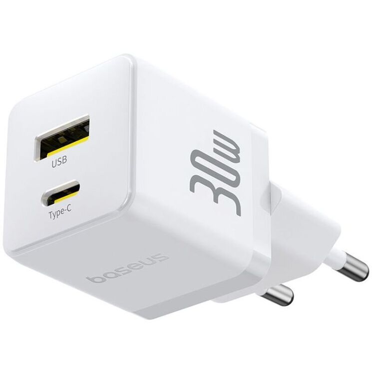 Сетевое зарядное устройство Baseus Palm C+U (30W) + кабель Type-C to Type-C (P1011160A213-01) - White: фото 4 из 19