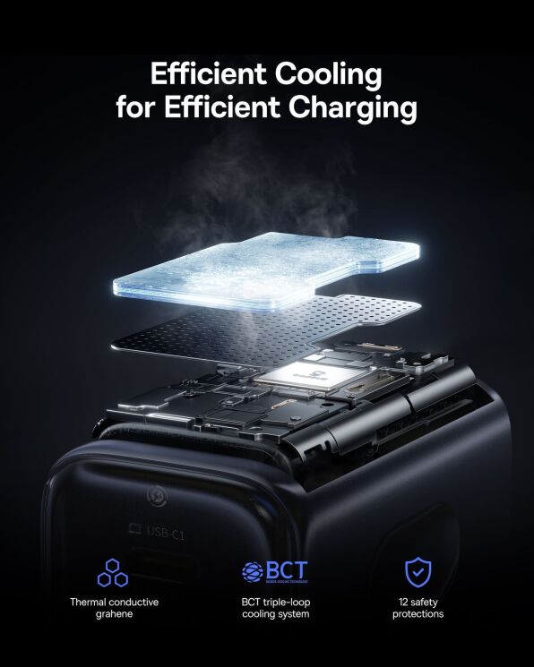 Мережевий зарядний пристрій Baseus PicoGo AN13 2C (45W) E0121F00 - Black: фото 9 з 11