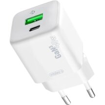 Сетевое зарядное устройство Intaleo INT-TCGN452CA 45W GaN (USB + Type-C) - White: фото 1 из 8