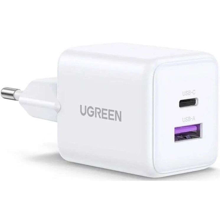 Сетевое зарядное устройство UGREEN X516 GaN 30W Type-C + USB (65015) - White: фото 2 из 7