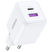 Сетевое зарядное устройство UGREEN X516 GaN 30W Type-C + USB (65015) - White: фото 1 из 7