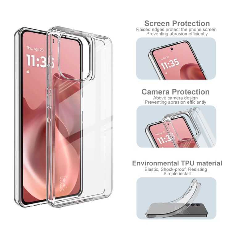 Силіконовий чохол IMAK UX-10 Series для Motorola Moto G86 Power - Transparent: фото 5 з 7