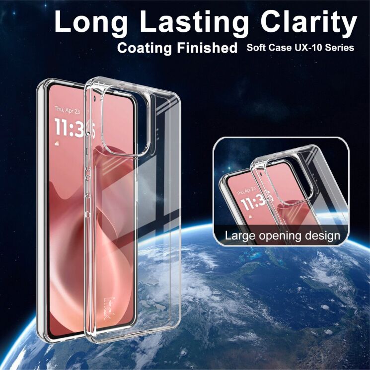 Силіконовий чохол IMAK UX-10 Series для Motorola Moto G86 Power - Transparent: фото 3 з 7