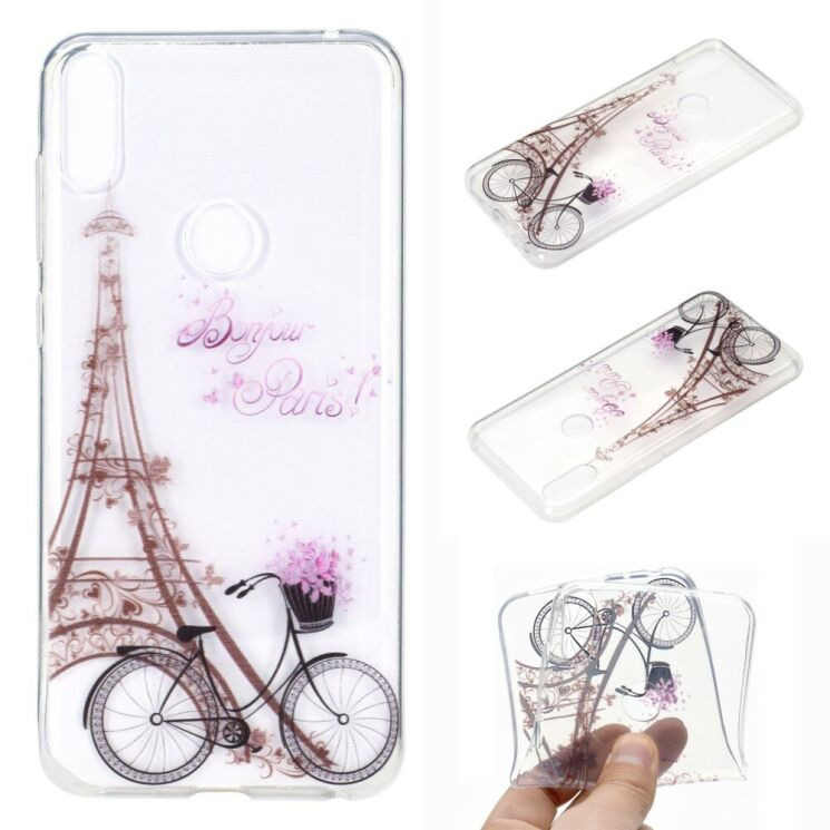 Силіконовий (TPU) чохол Deexe Pretty Glossy для ASUS Zenfone 5 (ZE620KL) - Eiffel Tower and Bicycle: фото 1 з 6