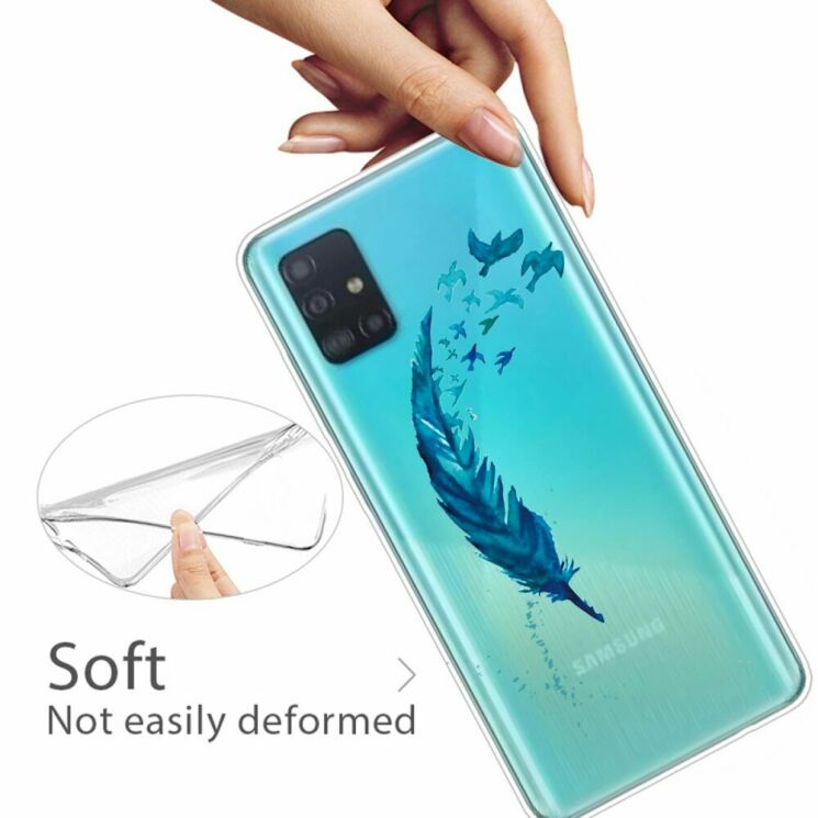 Силіконовий (TPU) чохол Deexe Pretty Glossy для Samsung Galaxy A31 (A315) - Feather: фото 3 з 4