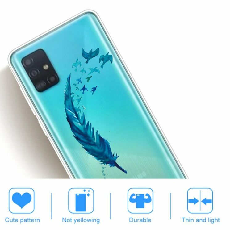 Силіконовий (TPU) чохол Deexe Pretty Glossy для Samsung Galaxy A31 (A315) - Feather: фото 4 з 4