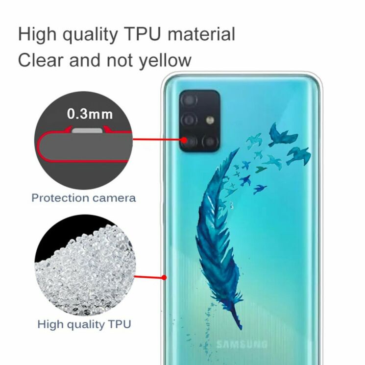 Силіконовий (TPU) чохол Deexe Pretty Glossy для Samsung Galaxy A31 (A315) - Feather: фото 2 з 4