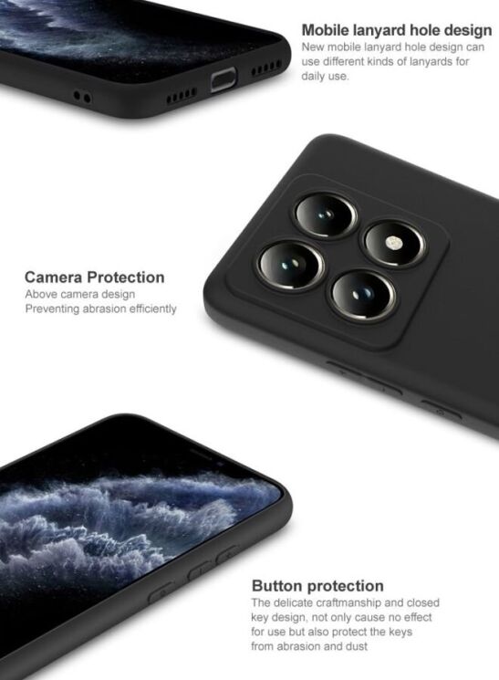 Силиконовый (TPU) чехол IMAK UC-3 Series для Xiaomi 14T Pro - Black: фото 8 из 9