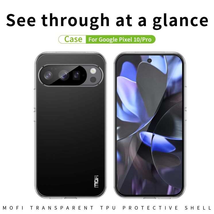 Силіконовий (TPU) чохол MOFI Thin Guard для Google Pixel 10 / 10 Pro - Transparent: фото 2 з 10
