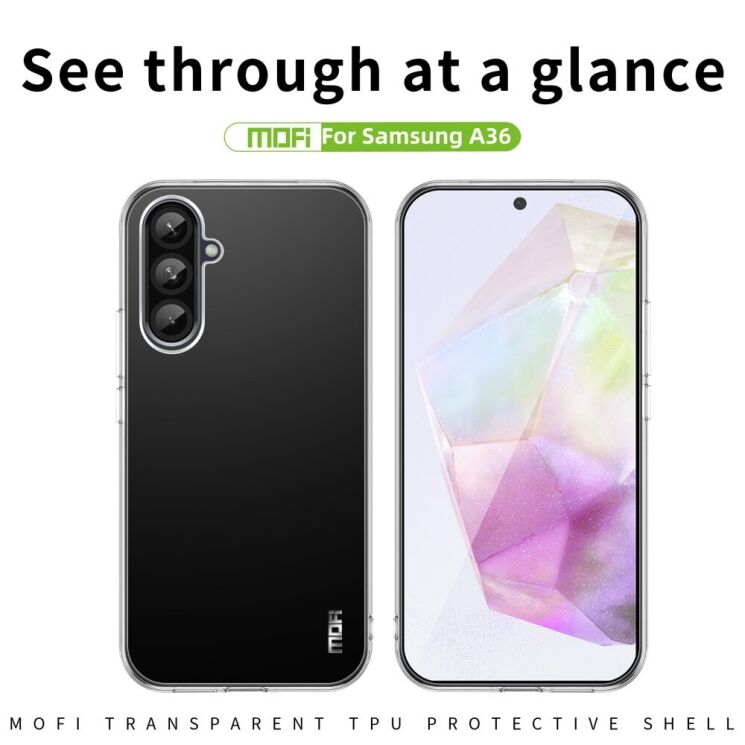 Силиконовый (TPU) чехол MOFI Thin Guard для Samsung Galaxy A36 (A366) - Transparent: фото 3 из 10