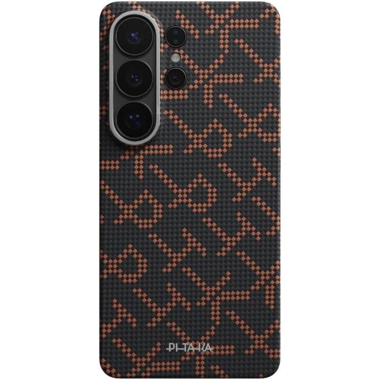 Ультратонкий чохол Pitaka Edge Case Monogram для Samsung Galaxy S26 Ultra (S948) KS2602UPTK - Black / Orange: фото 1 з 8