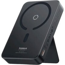Внешний аккумулятор с беспроводной зарядкой Baseus MagPro Magnetic Bracket 20W (5000mAh) P10064101123-00 - Black: фото 1 из 12