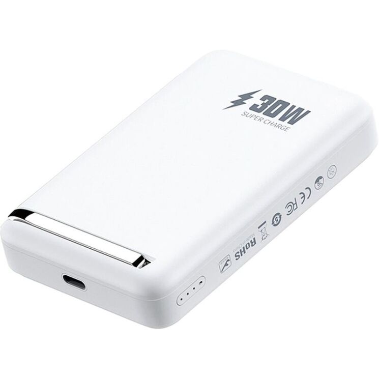 Внешний аккумулятор WIWU Wi-P031 Magnetic 30W (10000mAh) - White: фото 6 из 13