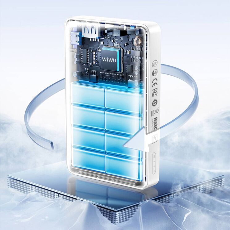 Внешний аккумулятор WIWU Wi-P031 Magnetic 30W (10000mAh) - White: фото 12 из 13