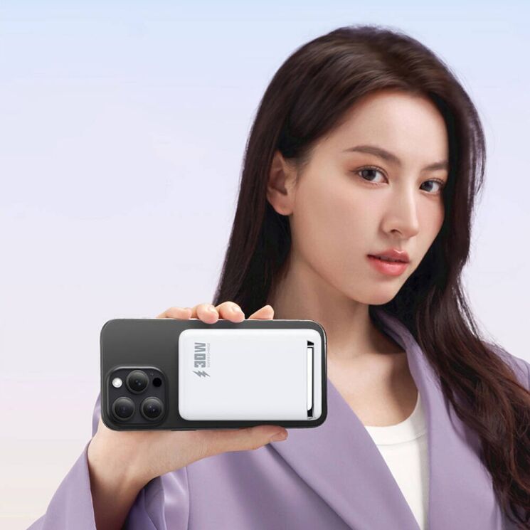 Внешний аккумулятор WIWU Wi-P031 Magnetic 30W (10000mAh) - White: фото 13 из 13