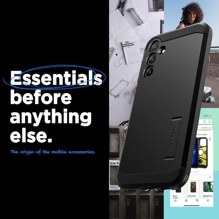 Защитный чехол Spigen (SGP) Tough Armor для Samsung Galaxy A15 (A155) - Black: фото 12 из 17