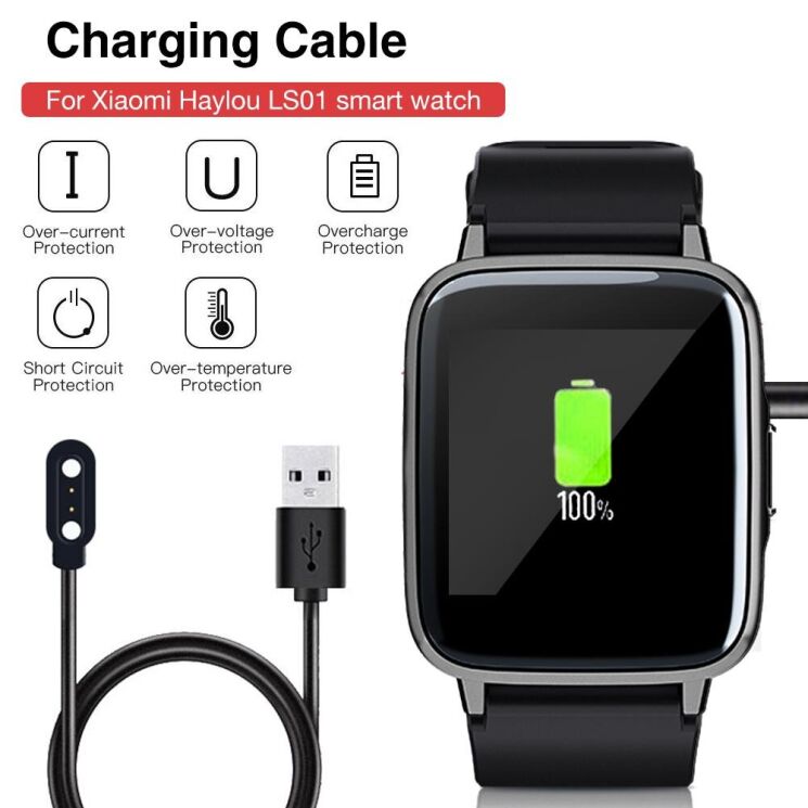 Зарядное устройство Deexe Charging Cable для Haylou LS01 / LS02 - Black: фото 7 из 8