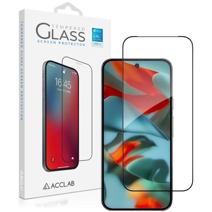 Захисне скло ACCLAB Full Glue для Google Pixel 9a - Black: фото 1 з 7