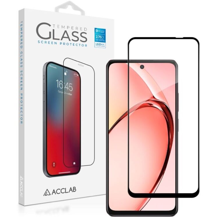 Защитное стекло ACCLAB Full Glue для OPPO A3x / A3 / A40m - Black: фото 1 из 7