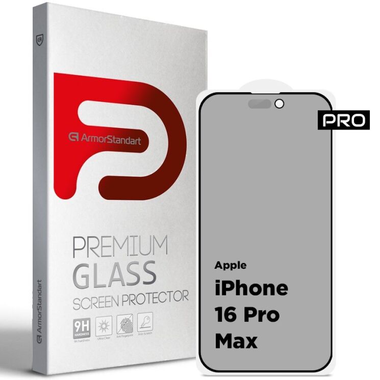 Защитное стекло ArmorStandart Pro Anti-spy Matte для Apple iPhone 16 Pro Max - Black: фото 1 из 1
