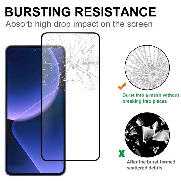 Защитное стекло Deexe Full Glue Coverage для Xiaomi 14T / 14T Pro - Black: фото 4 из 4