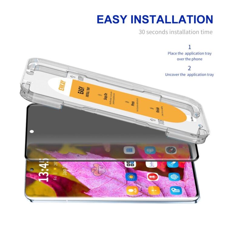 Защитное стекло ENKAY 3D Privacy Side Glue для Motorola Edge 50 - Black: фото 4 из 10