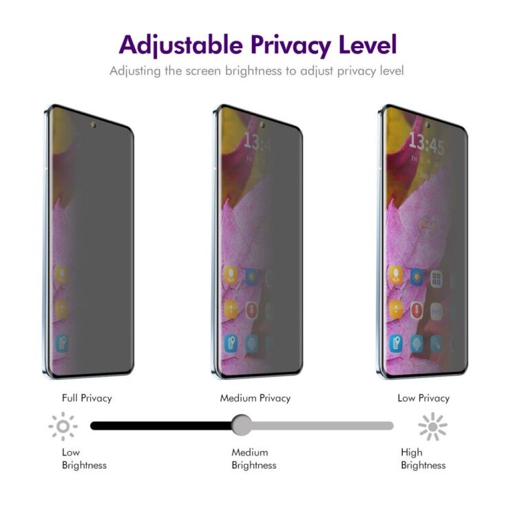 Защитное стекло ENKAY 3D Privacy Side Glue для Motorola Edge 50 - Black: фото 6 из 10