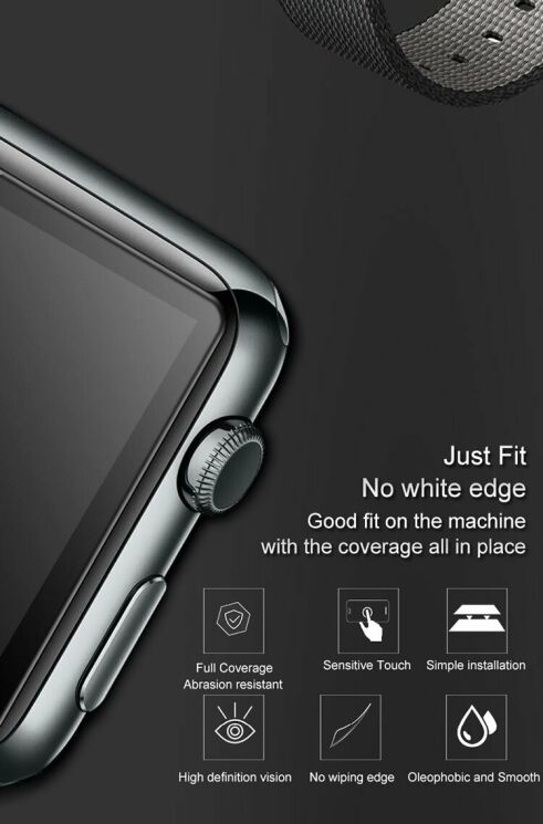 Захисне скло IMAK Pro+ Screen Protector для Apple Watch 42 mm - Black: фото 6 з 7
