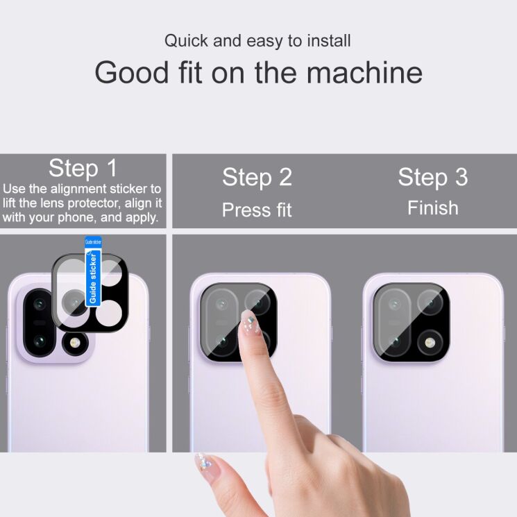 Защитное стекло на камеру IMAK Black Glass Lens для OnePlus 15 - Black: фото 5 из 8