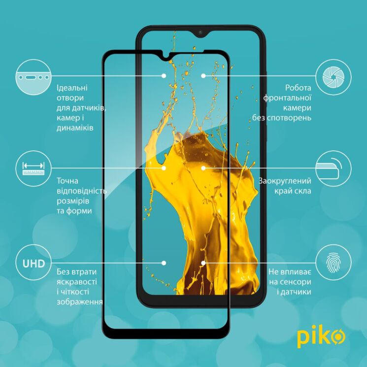 Захисне скло Piko Full Glue для Samsung Galaxy A04 (A045) - Black: фото 2 з 4
