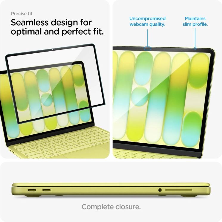 Защитное стекло Spigen Glass tR Slim (FL) для MacBook Neo (2026) AGL11670 - Black: фото 8 из 9