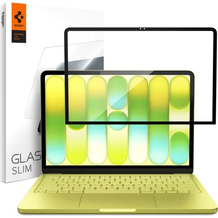Защитное стекло Spigen Glass tR Slim (FL) для MacBook Neo (2026) AGL11670 - Black: фото 1 из 9