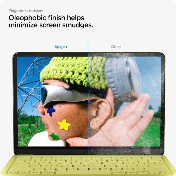 Защитное стекло Spigen Glass tR Slim (FL) для MacBook Neo (2026) AGL11670 - Black: фото 7 из 9
