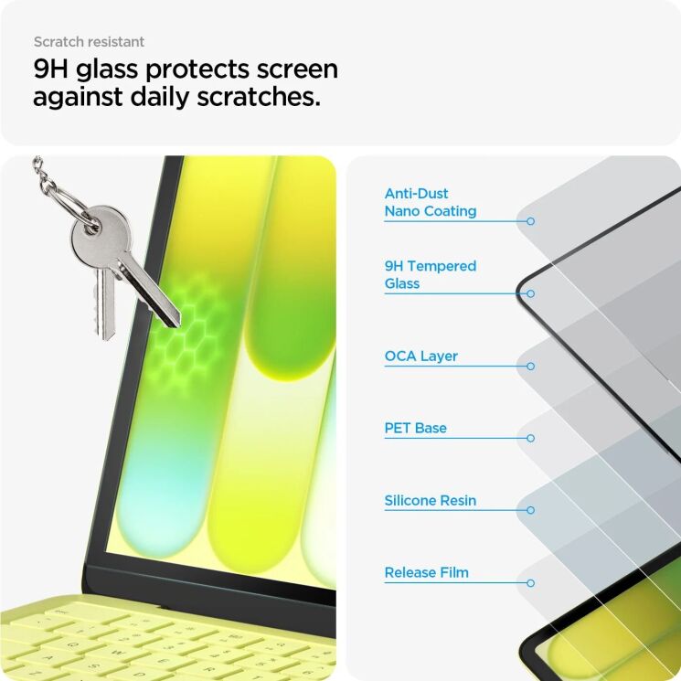 Защитное стекло Spigen Glass tR Slim (FL) для MacBook Neo (2026) AGL11670 - Black: фото 6 из 9