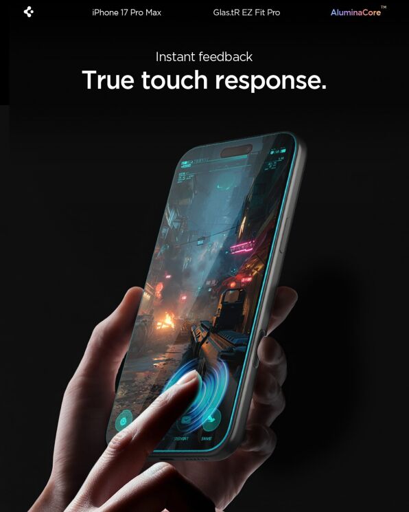 Защитное стекло Spigen (SGP) Glas.tR EZ Fit Pro Privacy для iPhone 16 Pro Max / 17 Pro Max (AGL10096): фото 6 из 8