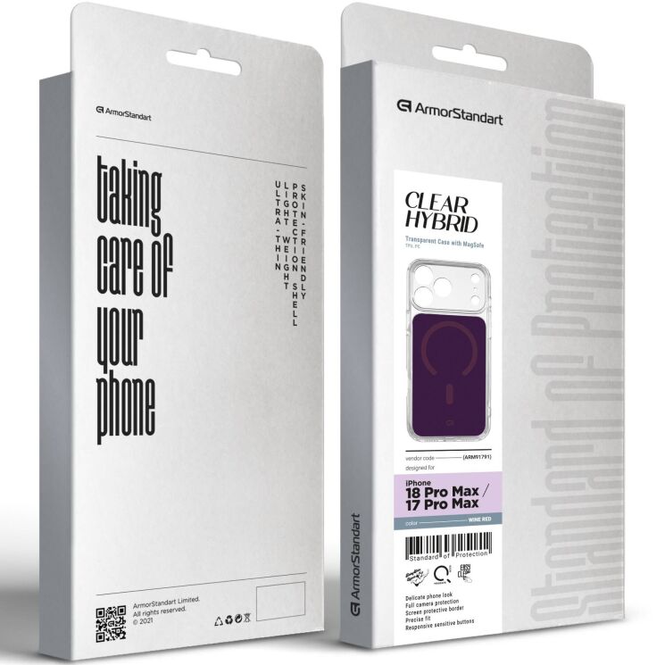 Защитный чехол ArmorStandart Clear Hybrid MagCase для iPhone 18 Pro Max / 17 Pro Max - Dark Cherry (423917WR) Защитный чехол ArmorStandart Clear Hybrid MagCase для iPhone 18 Pro Max / 17 Pro Max - Dark Cherry: фото 3 из 3