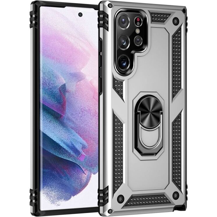 Защитный чехол Deexe Armor Case для Samsung Galaxy S22 Ultra (S908) - Silver: фото 2 из 8