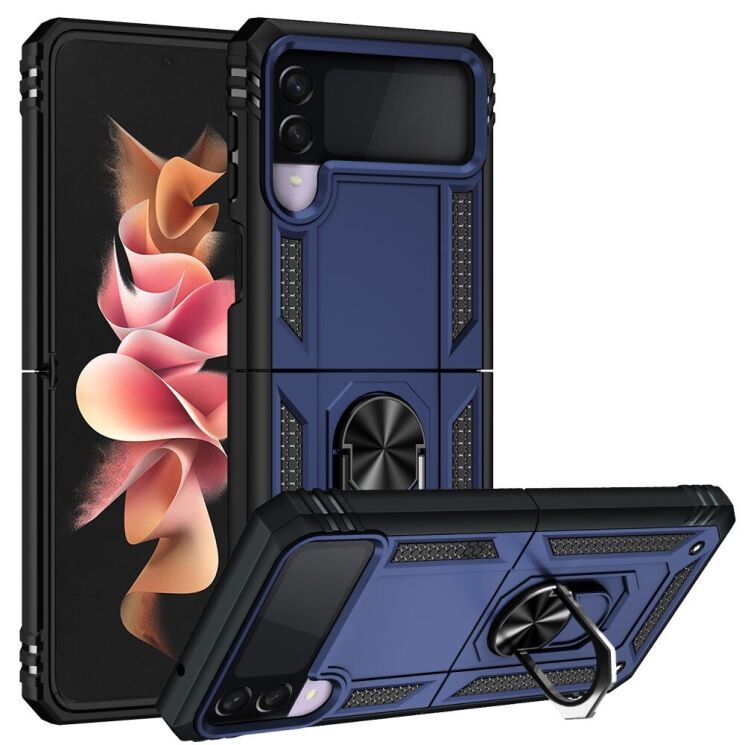 Защитный чехол Deexe Armor Case (FF) для Samsung Galaxy Flip 3 - Blue: фото 1 из 9