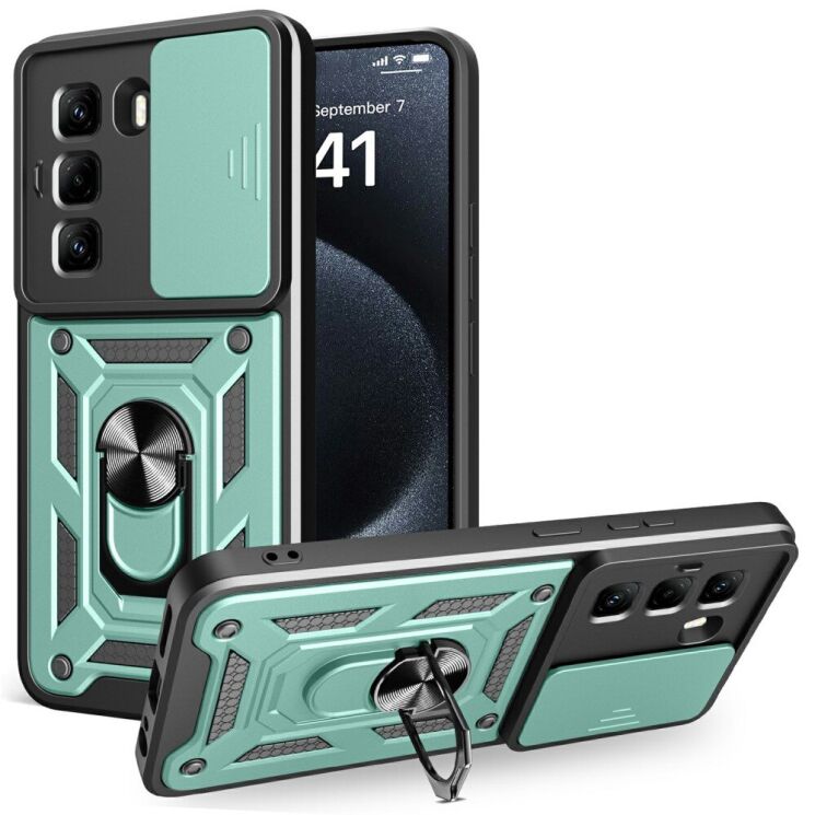 Защитный чехол Deexe Armor Shield для Infinix Hot 50 Pro - Green: фото 1 из 8